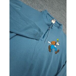 Vintage Disney Designs Goofy One Size Fits All Sweatshirt 1/4 Zip teal USA 90s
